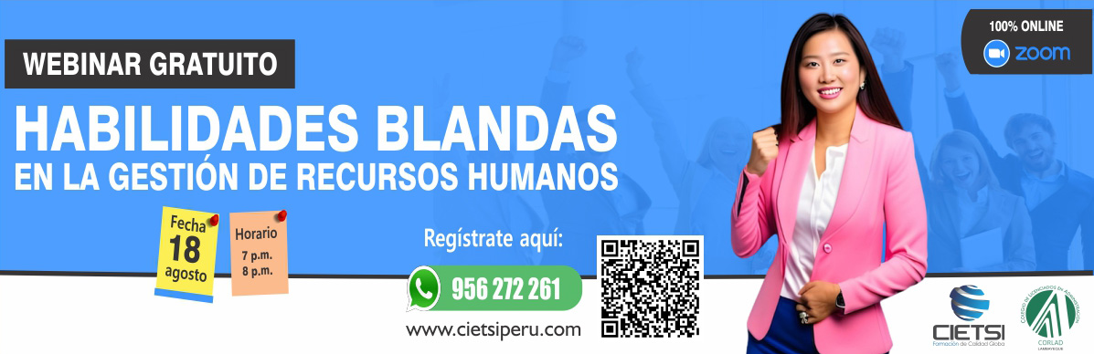 WEBINAR GRATUITO HABILIDADES BLANDAS EN LA GESTIÓN DE RECURSOS HUMANOS 2023